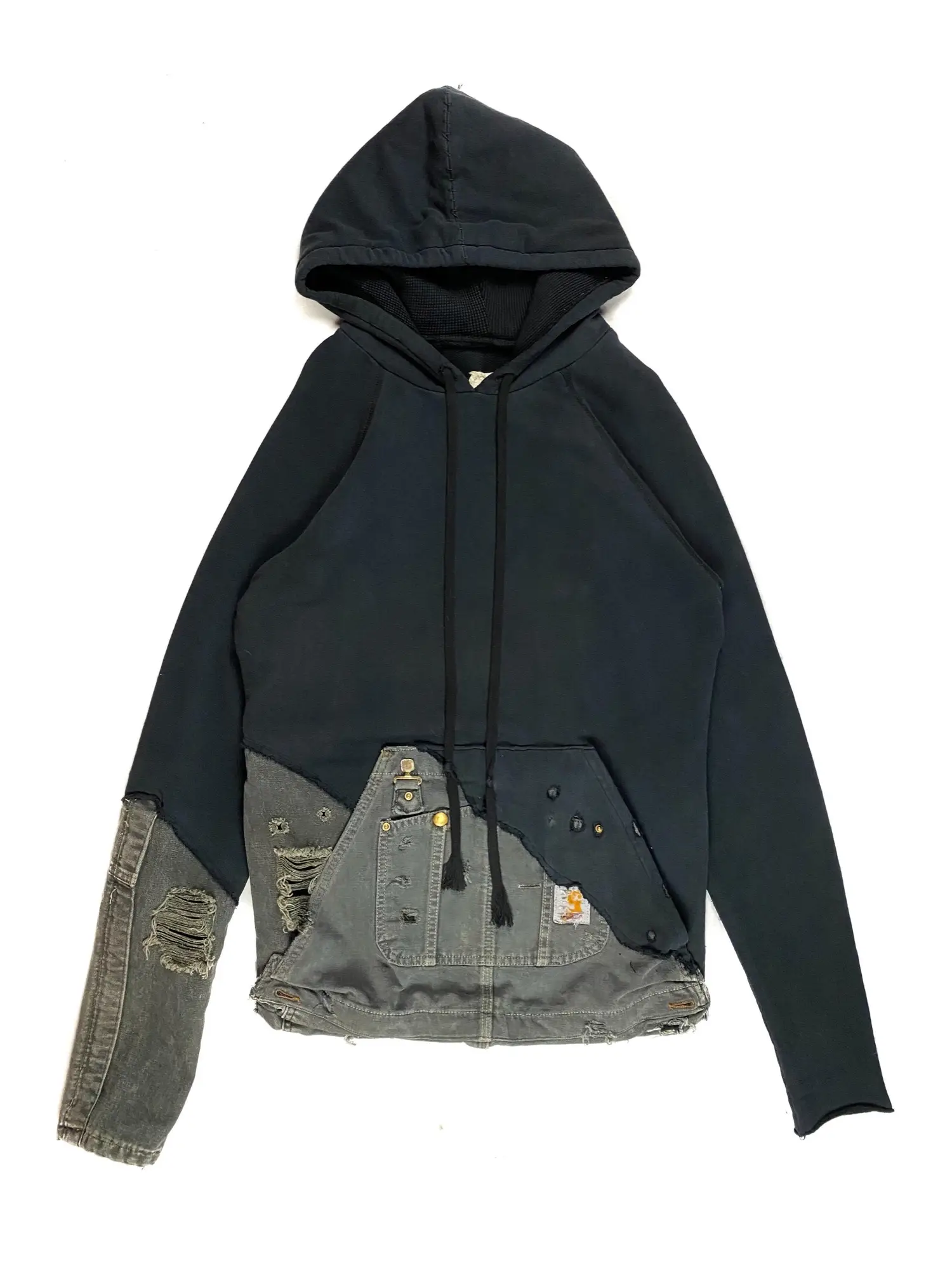 Distressed Patchwork Hoodie
