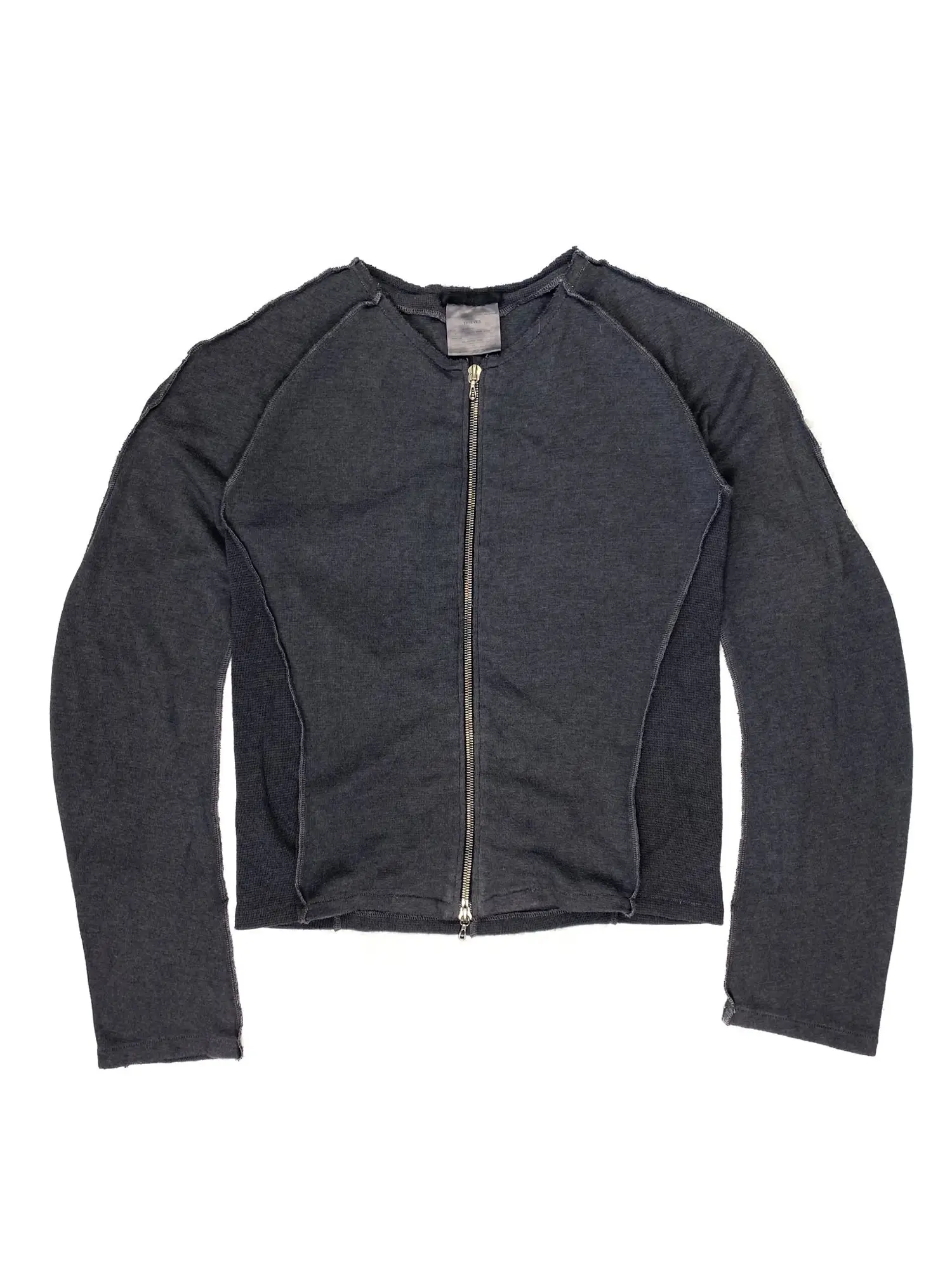 Deconstructed Knit Zip Jacket