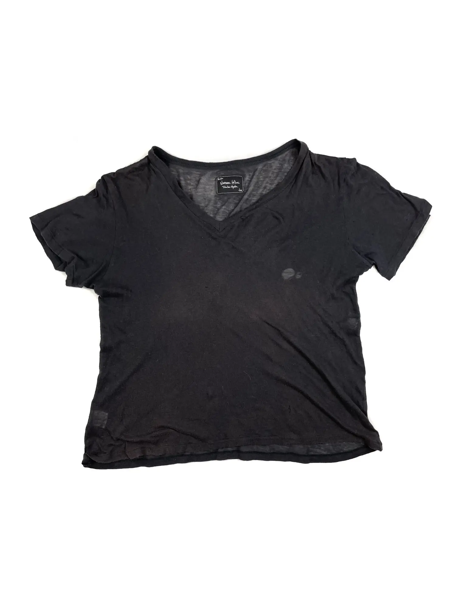 Cropped V-Neck Tee