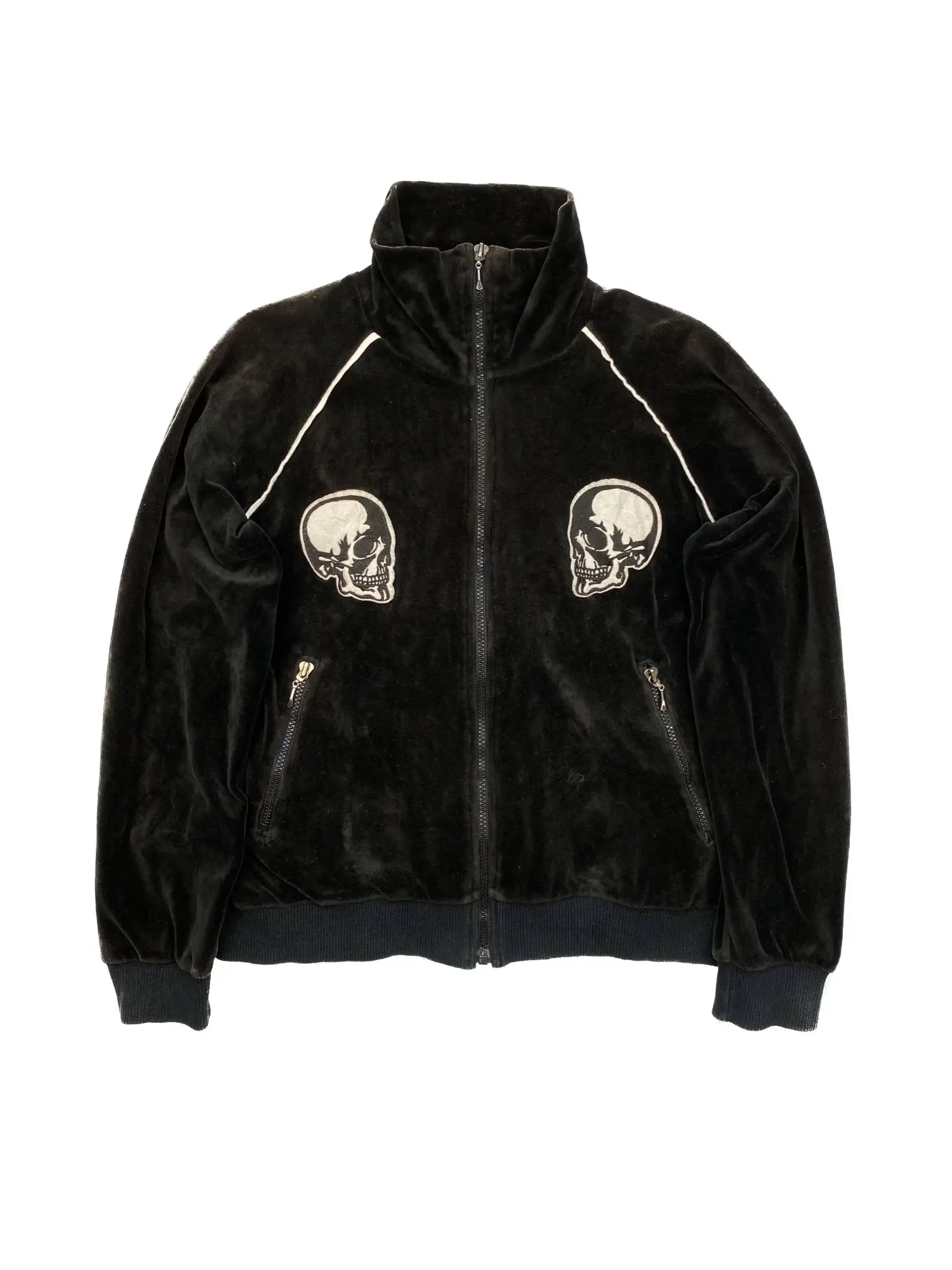 Skull Patch Velour Track Jacket