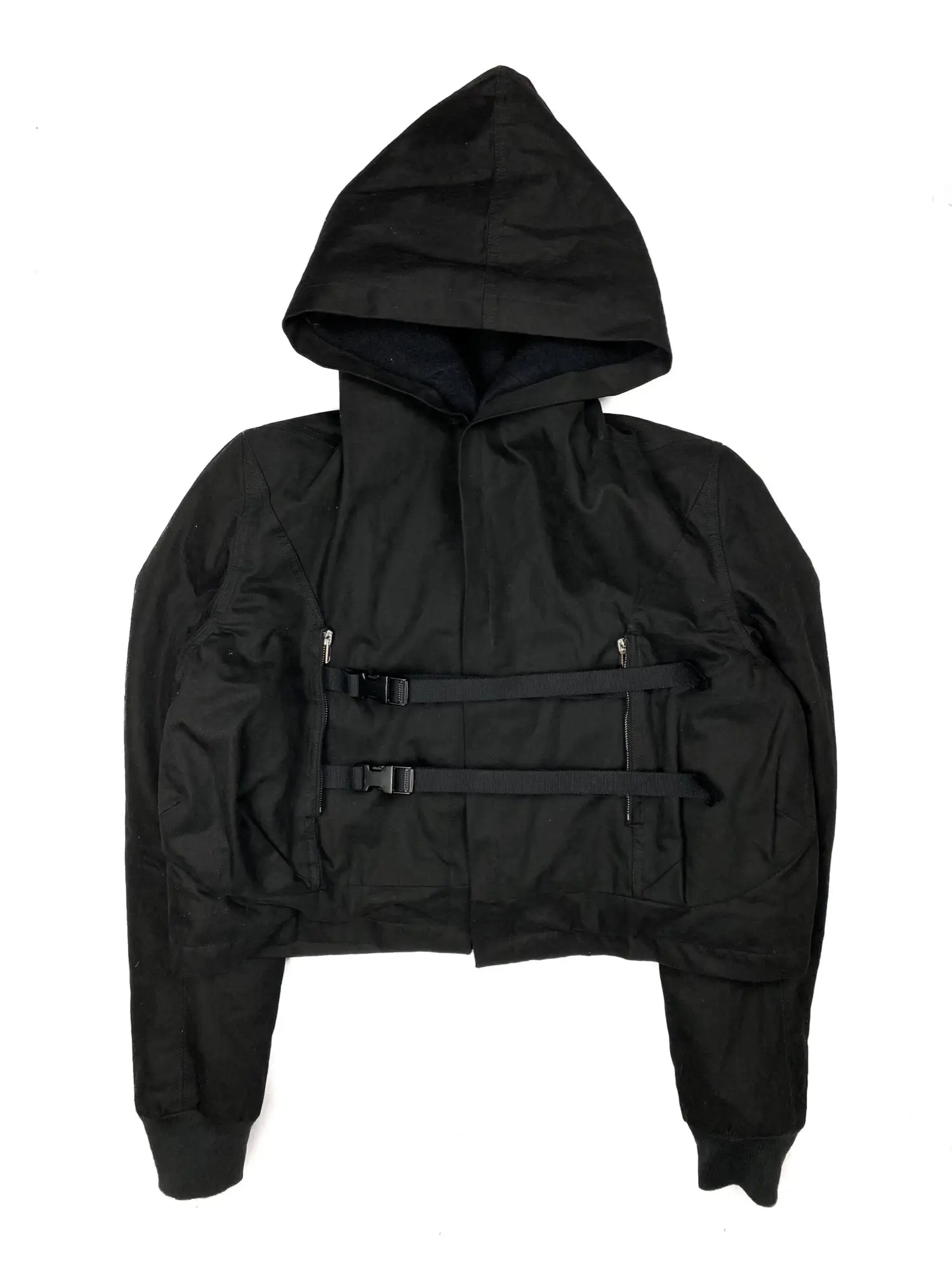 Cropped Bondage Strap Hoodie