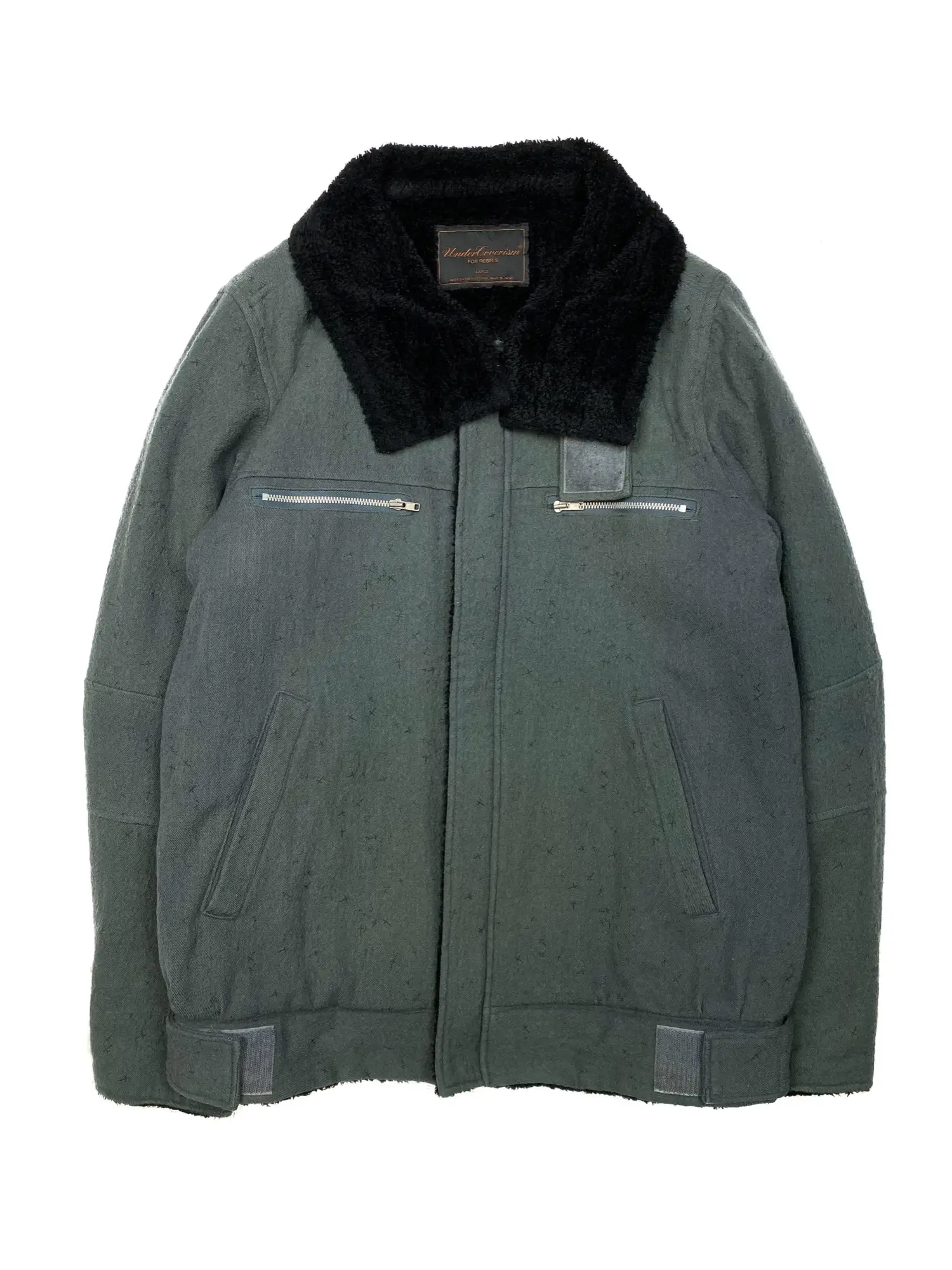 Shearling Collar Wool Jacket